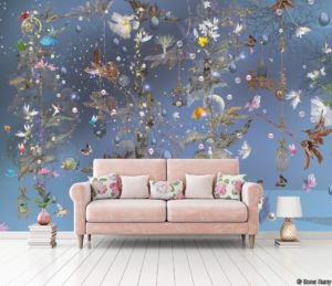 ilona Reny wallpaper rain of flowers and plants wallpaper for living room