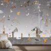 Morning Light City Wallpaper Mural by Ilona Reny gray sky, plants and flowers in bedroom